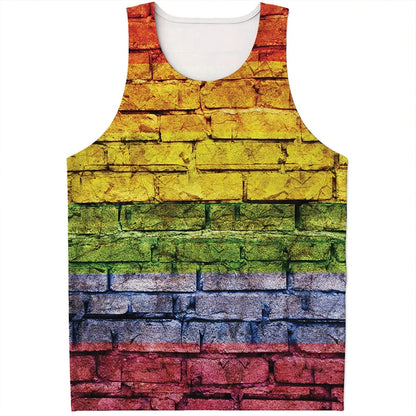 Rainbow LGBT Pride Pattern Tank Top Summer Fashion Colorful Men Women 3D Printed Sleeveless T Shirt Casual Harajuku Loose Vest