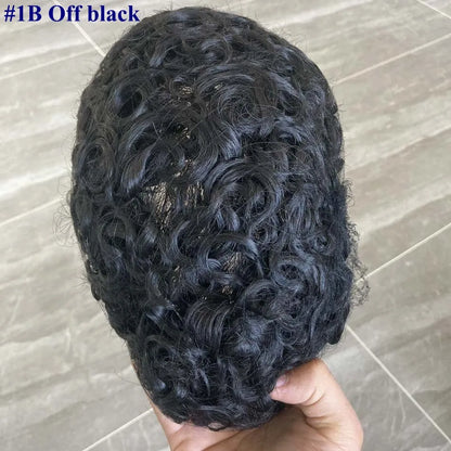 26mm Loose Curly 0.06mm Natural Hairline Men Toupee Ultra Thin Skin Full VLoop 1B80 613# Blonde Male Human Hair Prosthesi System