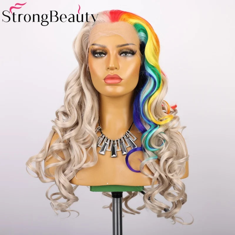 StrongBeauty Long Lace Front Wigs Synthetic Wavy Women Wig Heat Resistant Hair