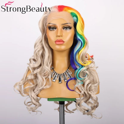 StrongBeauty Long Lace Front Wigs Synthetic Wavy Women Wig Heat Resistant Hair