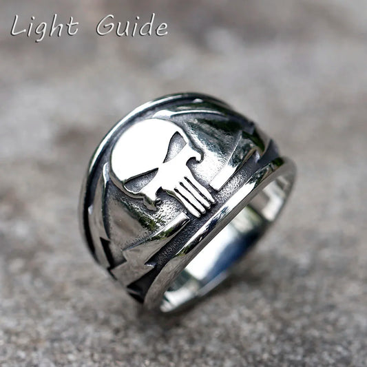 2022 NEW Men's 316L stainless-steel rings Punisher skeleton mask Vintage ring for teens FASHION Jewelry Gifts free shipping