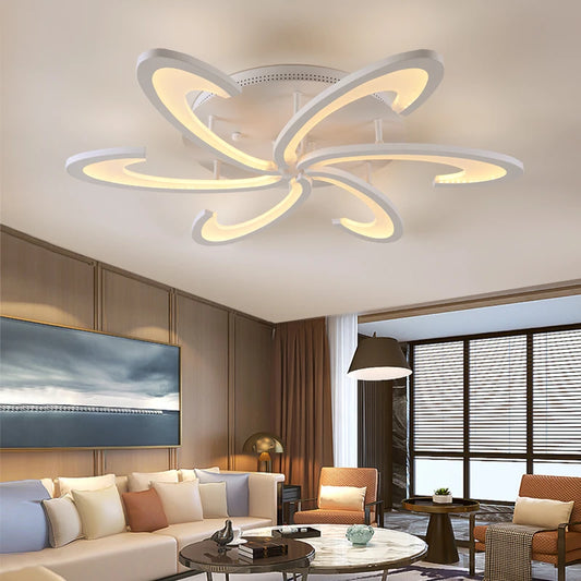 Modern Ceiling Lamp Indoor Acrylic Lustre For Bedroom Living Dining Room Kitchen Led Chandelier RC Dimmable Pendant Light Decor