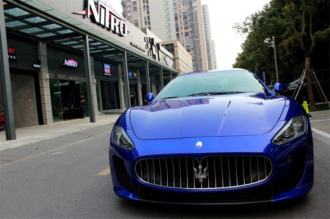 Ultra Glossy Candy Vinyl Car Vehicle Wraps Gloss Metallic Blue Foil Film Air Bubble Free