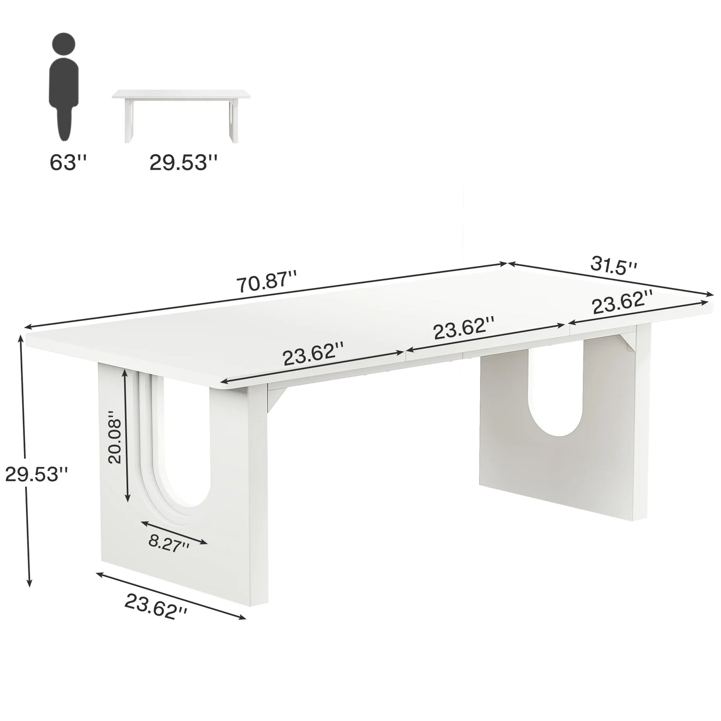 Tribesigns Executive Desk, 70.9" Large Office Computer Desk, Conference Table Meeting Room Table, Workstation Business Furniture