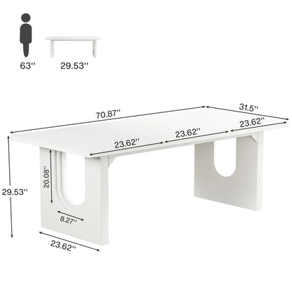 Tribesigns Executive Desk, 70.9" Large Office Computer Desk, Conference Table Meeting Room Table, Workstation Business Furniture
