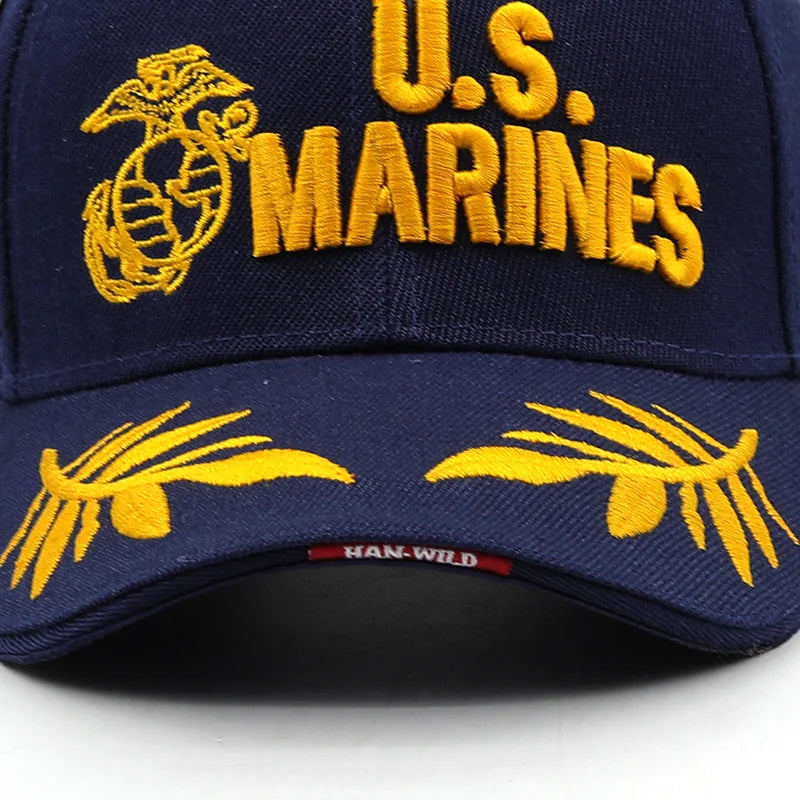 U.S.Marines Baseball Cap Men USA Army Cap Military Cool Black Cap Hat for Outdoor Adjustable Navy Seal Baseball Cap