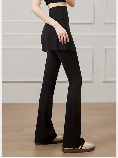 Women's tennis flared skirt pants, spring and summer fashionable slightly flared pants, versatile for commuting and casual wear