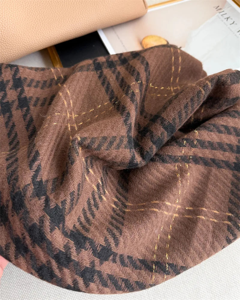 Houndstooth Scarf Men Women Autumn Winter Cashmere Scarves Wrap Student Fashion Thicken Warm Long Tassel Shawl Lady Bufanda New