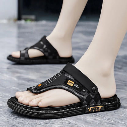 Men's high-quality beach shoes summer outdoor casual flip-flops sandals soft-sole non-slip comfort fashion dual-purpose slippers