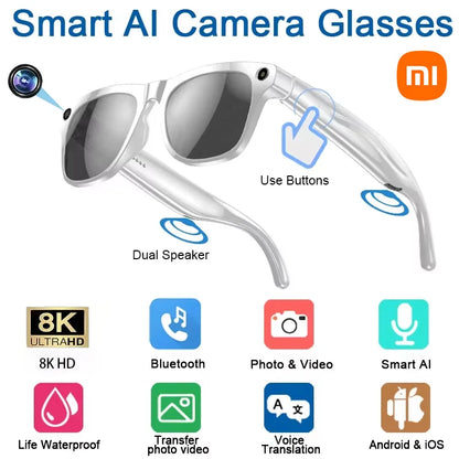Xiaomi AI Smart Glasses 8K HD Photochromic Multifunction Translate Camera Glasse Bluetooth Calling Voice Assistant Music Player