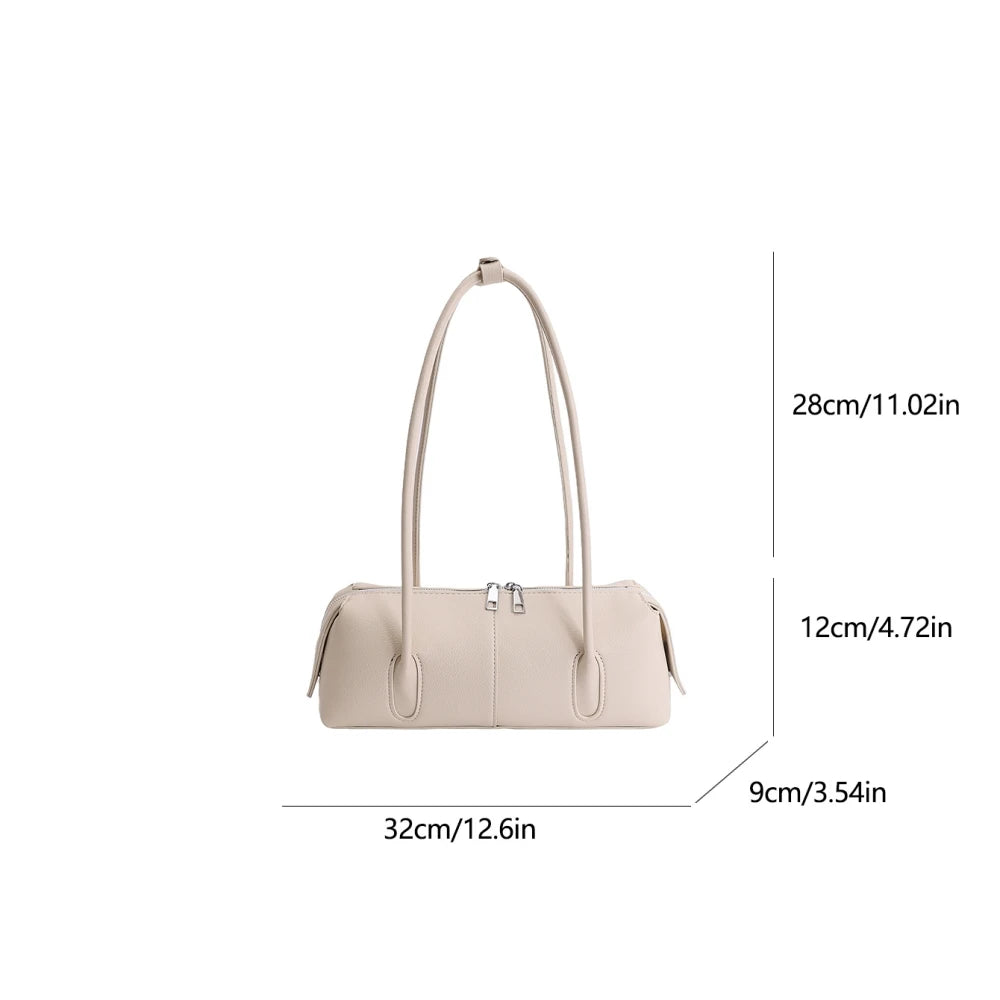 MOODS Retro Underarm Shoulder Bags For Women PU Leather Pure Color Commute Satchel Bag 2025 Winter New Luxury Designer Handbags