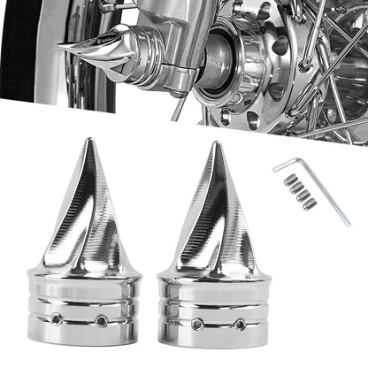 Motorcycle Front Twisted Axle Nut Covers Spike Axle Caps Fit For Harley Touring Sportster Dyna Street Glide Road King Road Glide