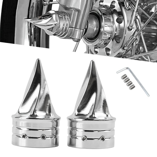 Motorcycle Front Twisted Axle Nut Covers Spike Axle Caps Fit For Harley Touring Sportster Dyna Street Glide Road King Road Glide