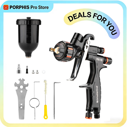 Original PORPHIS MP PHS-155 Paint Spray Gun Professional Automotive Paint Gun For Car Painting Repair Spray Gun Pneumatic tool