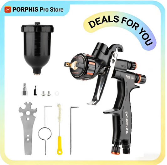 Original PORPHIS MP PHS-155 Paint Spray Gun Professional Automotive Paint Gun For Car Painting Repair Spray Gun Pneumatic tool