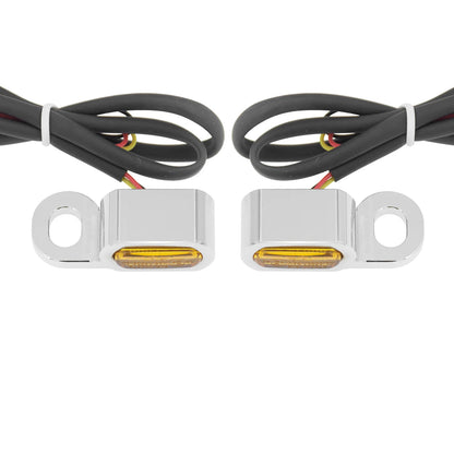 Motorcycle 12V LED Mini Turn Signals Indicators Running Light With E Mark For Harley Touring Street Glide 14-20