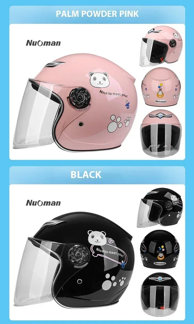 Cartoon Children Helmet With Pattern Four Seasons Safety Protection Child Outdoor Sports Motorcycle Open Face Cute