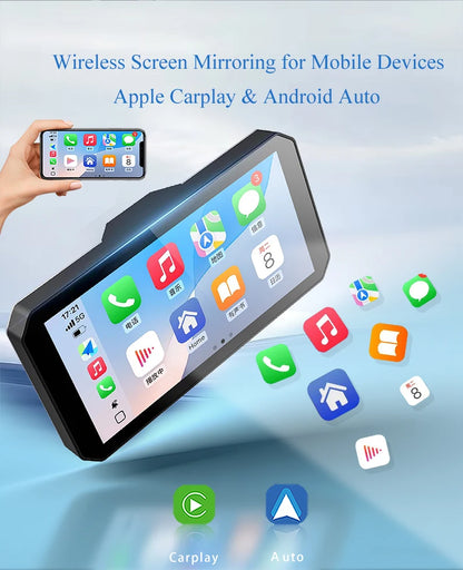 Gallop Sprite 6 inch Motorcycle GPS Navigation Wireless CarPlay Android Auto DVR Drive Recorder Portable Moto Monitor IPX7