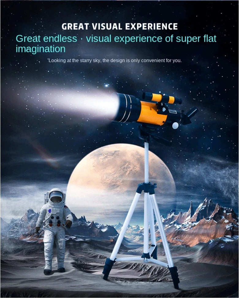 Professional Astronomical Telescope F30070 Monocular 150 Times Zoom HD Night Vision  View Moon Star  AZM70300 Stargazing