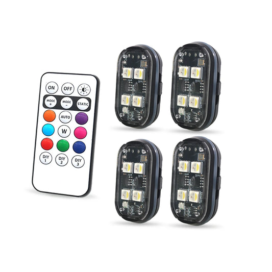 Wireless LED Strobe Light with Remote Control, USB Rechargeable Anti-collision Warning Light, High Brightness Wireless Aircraft