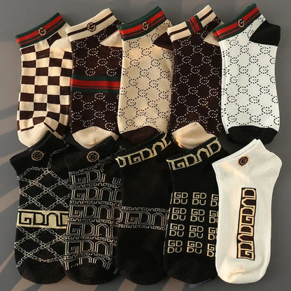 5/10 pcs Men's Thin Breathable Low-Cut Socks - Anti-Odor, Moisture-Wicking, Lightweight, Comfortable & Versatile for Daily Wear