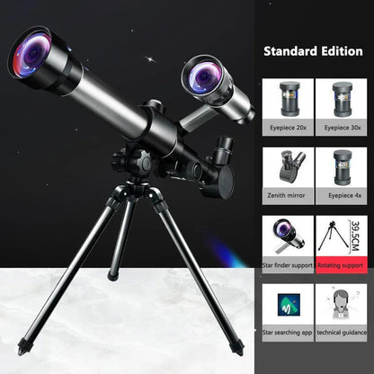 20X 30X 40X Astronomical Telescope Portable Travel Telescope Monocular HD Moon Space Planet Observation for Children Gifts