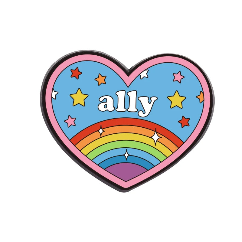 Rainbow Pride Flag LGBT UV Print Pins Custom BE KIND TO ALL KINDS Brooches Lapel Badges Clothes Funny Jewelry Gift for Friends