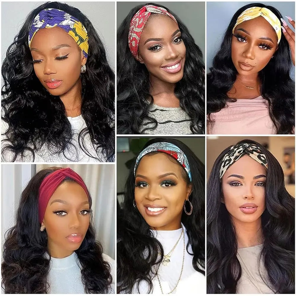 42 Inch Body Wave Headband Wig for Women Human Hair Glueless Wear and Go Glueless 100% Brazilian Virgin Human Hair 200 Density