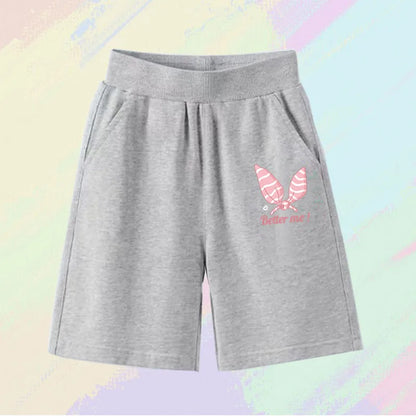 2025 Girls Summer Cat Ear Print Shorts Kids Elastic Waist Beach Short with Pocket Sports Short Pants Kids Cute Clothes 3-14y