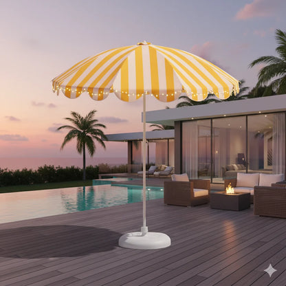 Adjustable Height UPF50+ UV Protection Beach Sun Umbrella (Base Not Included) for Balcony Or Patio Outdoor Shade Umbrella