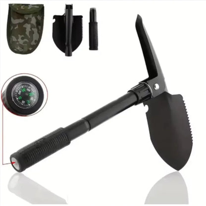 Multifunctional garden shovel for camping, suitable for camping/fishing/wild survival, etc. Shovel. Pickaxe and hoe three-in-one