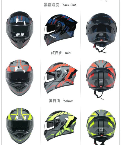Motorcycle Helmet Full Face Racing Motorbike Helmet with Double Sun Visor Women Man Flip Up Moto Helmets Capacete De Moto