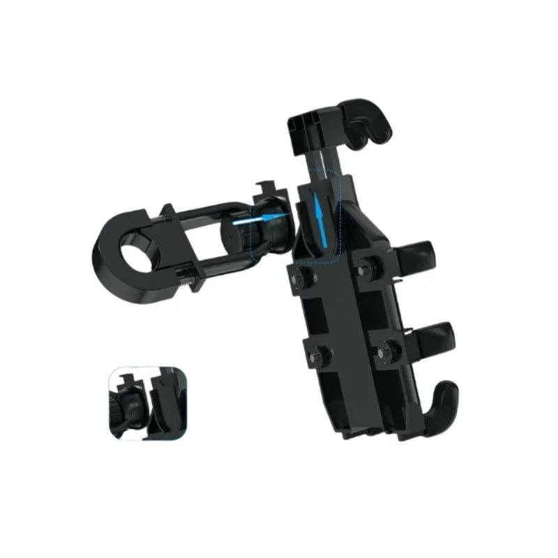 Motorcycle Phone Holder with 360° Rotation, Anti-Shake Motorcycle Phone Mount, Adjustable Handlebar Cellphone Holder for bikes