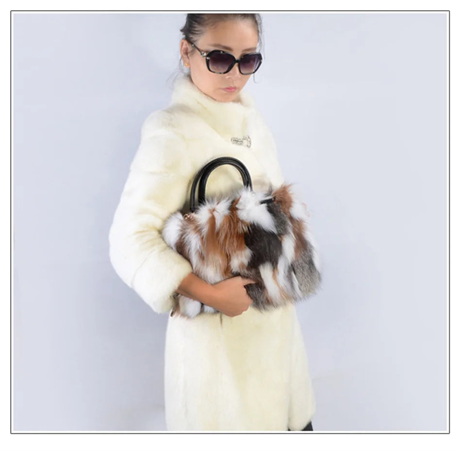 2025 New Clothing Designer Luxury Soft Fox Hair High-end Handbag Fashion Large Capacity Charm Women's Special Fur Bag