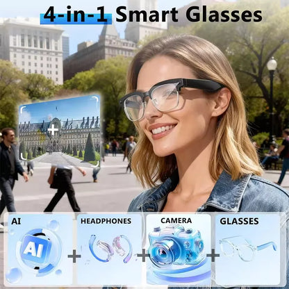 2026New 800W Pixel Camera Smart Glasses Men Video Recording AI Photo Recognition Bluetooth Call Voice Translation Sunglasses Man