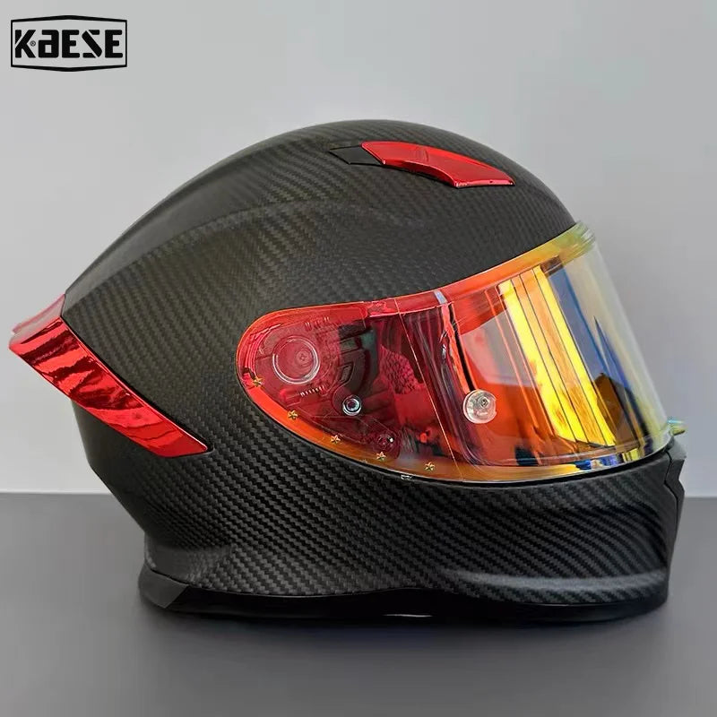 All-New Carbon Hybrid Retro High Quality Full Face Motorcycle Helmet Anti-Fog Visor Stabile Zero Glare Reduce Pressure Points