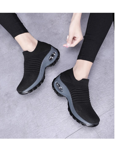 Women Sneakers Fashion Breathable Walking Mesh Platform Shoes Sneakers for Women Gym Vulcanized Shoes Black Female Footwear