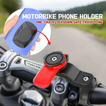 Universal Phone Mount for Motorcycle Bicycle with 360°Rotatable Anti-Shock Suction Cup Adjustable Secure Riding Navigation Suppo