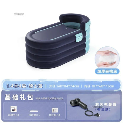 Large Capacity Inflatable Bathtub Portable Home Folding Spa Steam Sauna Bathing Bucket Hotel Space Capsule