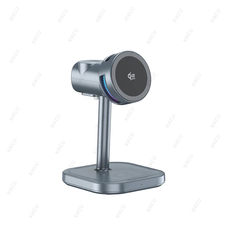 3 IN 1 Magnetic qi2 25W Wireless Charger Stand LED Light  Air Cooling Fast ChargingFor iPhone 17~12 Airpods Pro 3/2 Apple Watch