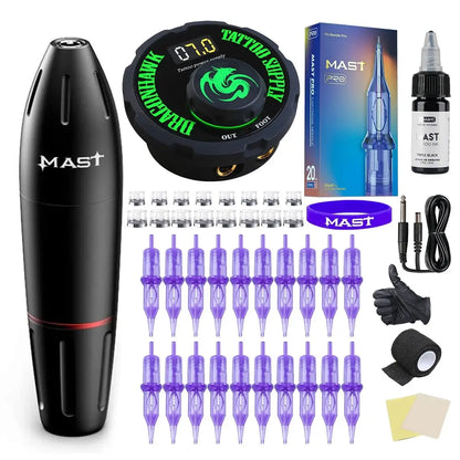 Mast K2 Wireless Tattoo Machine 3.5mm Stroke 1300mAh with Dragonhawk Battery for Beginner or Pro Studio Supplies