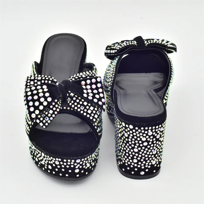 New Arrival Shoes and Bags Set for Women 2025 Women Shoe and Bag Set Decorated with Rhinestone Elegant Woman Heeled Pumps