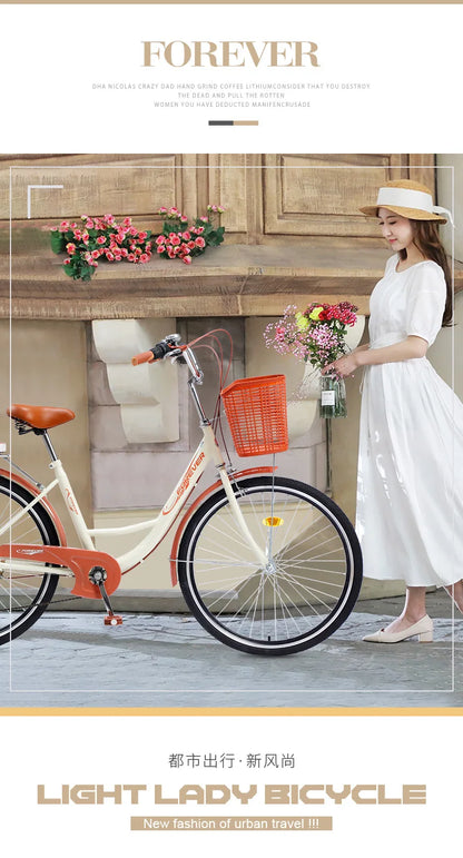 Cycling City 24/26 inch men's and women's bicycles light commuting ladies' student bikes leisure bicycles 2023