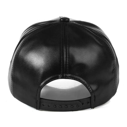 1PC Unisex Solid Men Women Baseball Cap PU Leather HIP HOP Snapback Caps Hats for Men Baseball Caps Black Adjustable Hat