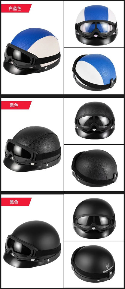 New style safety helmet motorcycle headgear all seasons universal for men and women, warm in autumn and winter,retro half helmet
