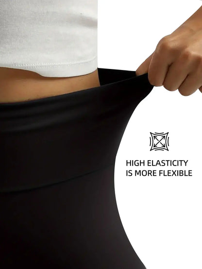 Ladies' ultra soft high waisted velvet flared pants, tight fitting pants with soft belly cinching and wide leg flared pants