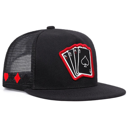 2024 New Fashion Hip Hop Cap Men Women Adjustable Playing Card Embroidered Baseball Caps Outdoor Sun Hat Unisex Snapback Hats