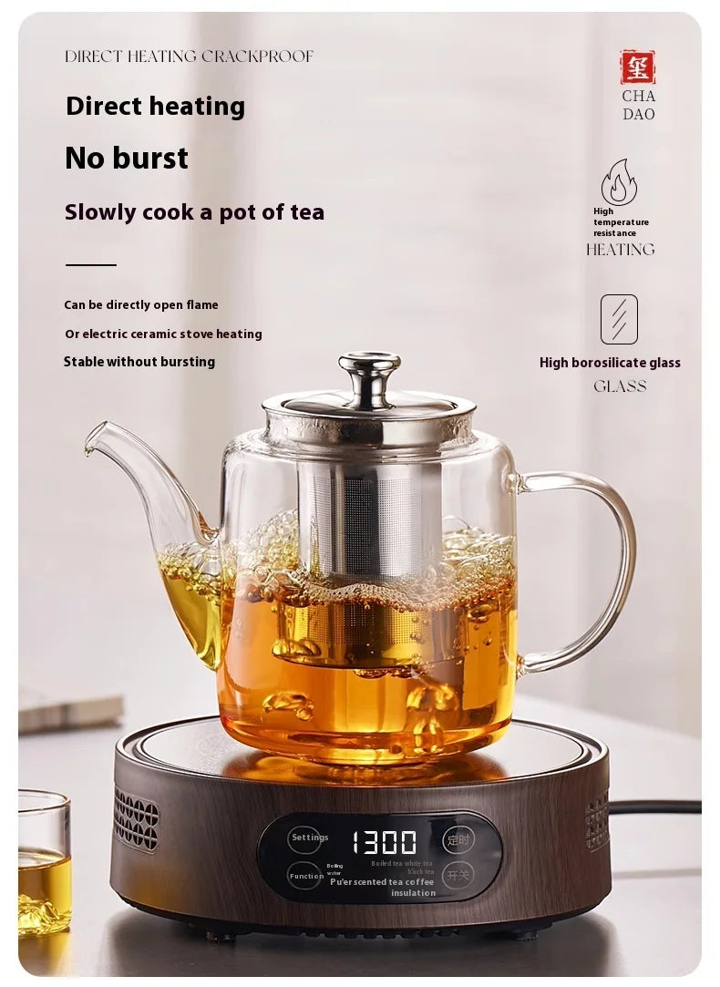 GIANXI Tea Teapot Household Large Capacity Glass Tea Maker Tea Separation Thickened High Temperature Tea Set Single Pot