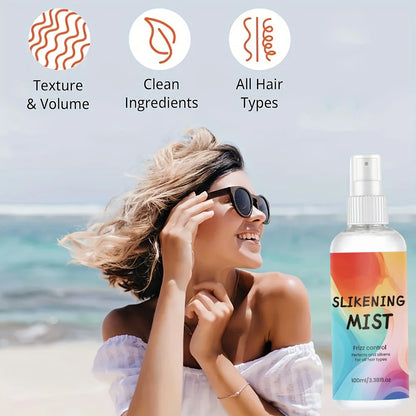 HAIR SILKENING SPRAY Silk Therapy Thermal Shield,tThermal-Pressing Product that Polishes, Silkens, and Smooths Curly Texture
