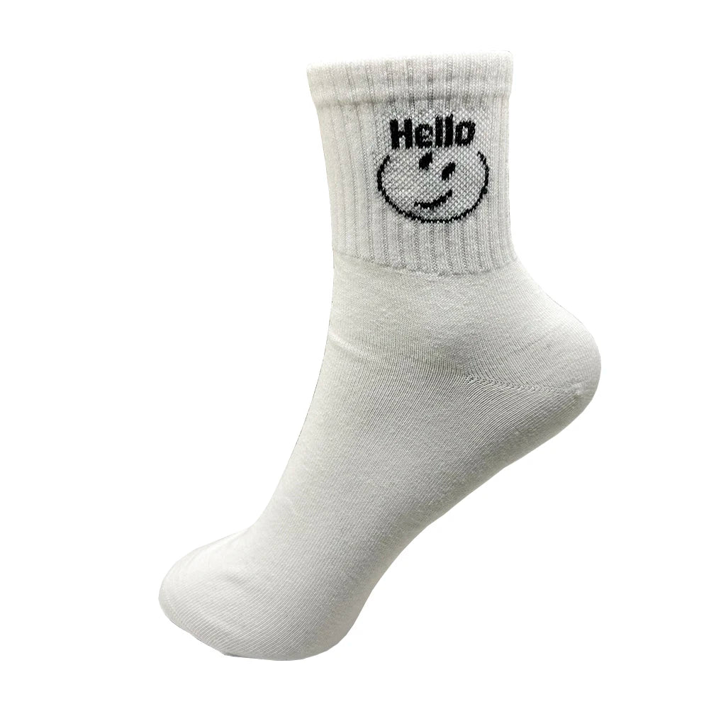 1/4 Pairs Woman Cotton Socks For Women Cotton Female Socks Set Woman Colorful Lady Socks Letter Printed Sock
